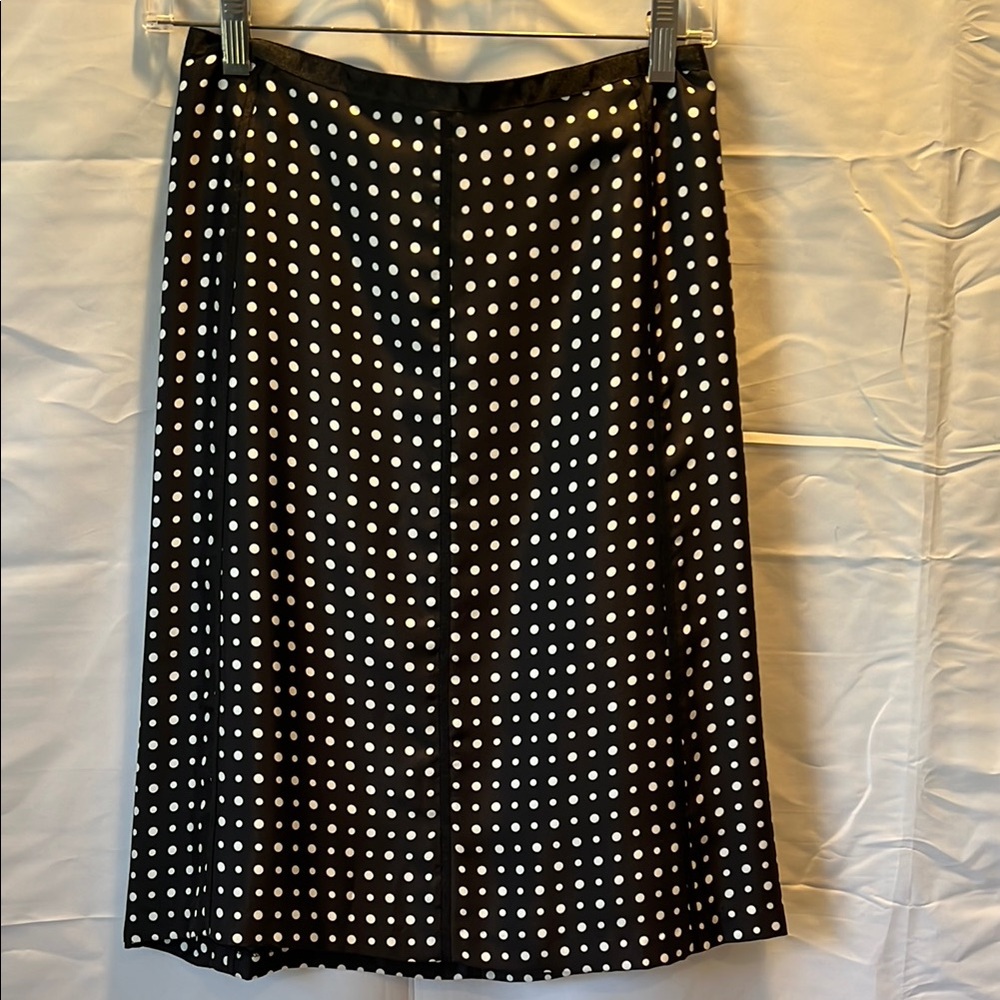 Style &co Silk Polka Dot Black lined Skirt 16P